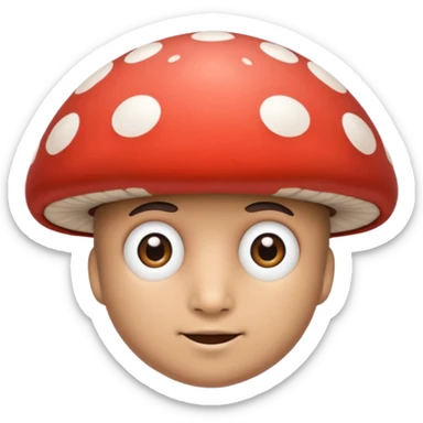 Mushroom person, mushroom with eyes sticker