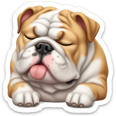 English Bulldog fat sleeping sticker