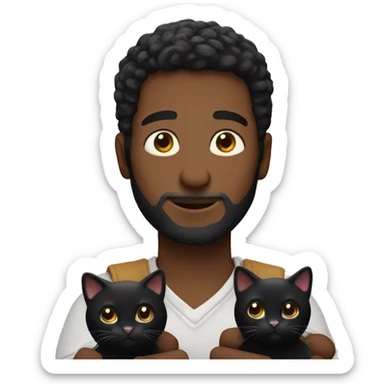 men holding two black cats  sticker