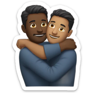 Two men hugging sticker