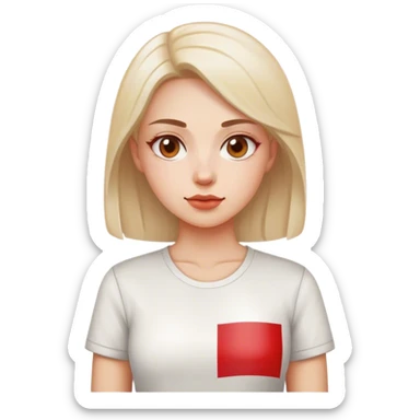 woman with polish flag sticker