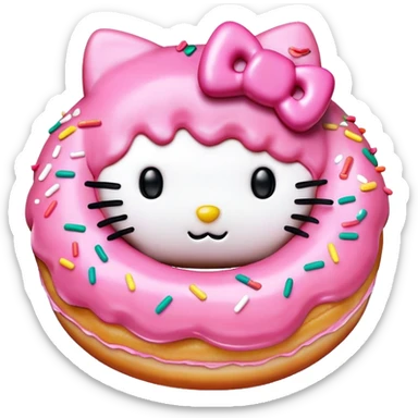 Donut hello kitty sticker