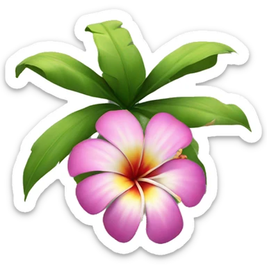 Tropical flower sticker