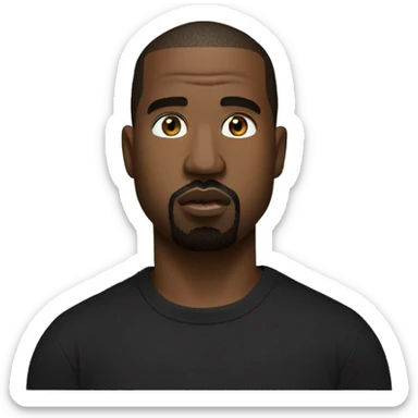 seriuos kanye west in black t-shirt sticker