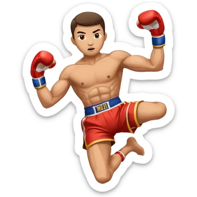 Muay thai jumping action sticker