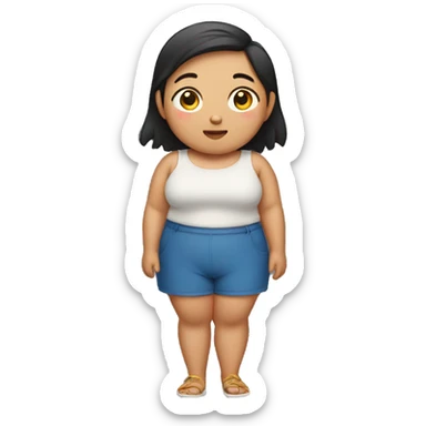 Fat short Filipino girl sticker