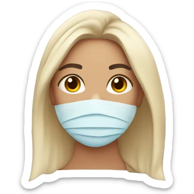 Beauty face mask with sad emotion sticker