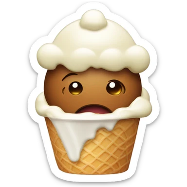 Do not disturb me face with holding an ice cream sticker