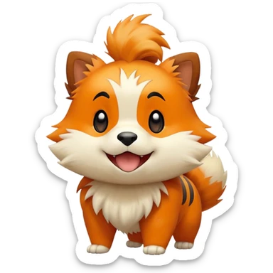 Growlithe Pokémon happy face sticker