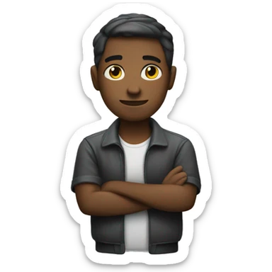 Person with arms crossed sticker