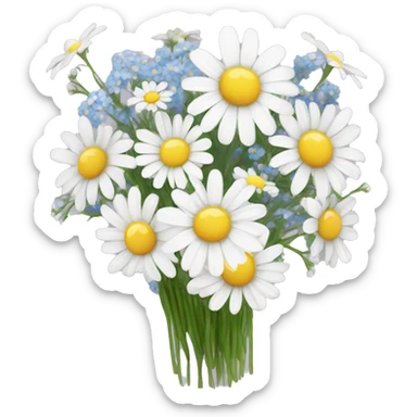 daisy and babies breath bouquet  sticker