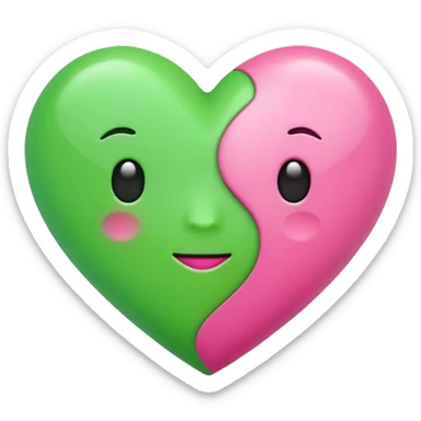 pink & green heart emoji sticker