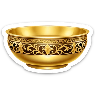 ornate gold bowl, top view sticker