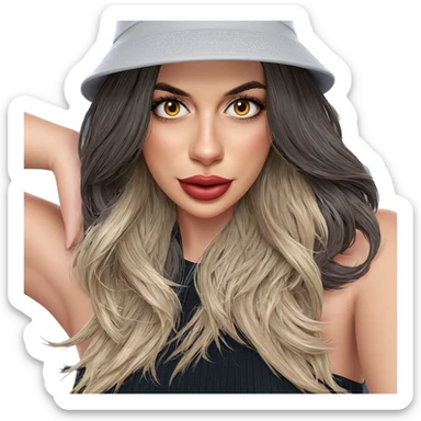 girl with hat and heart sticker