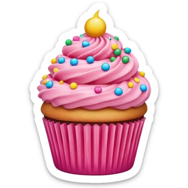 Cupcake with pink icing sticker