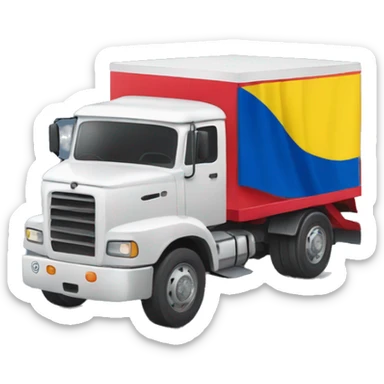 camion de envio con la bandera de colombia sticker