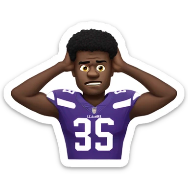 Lamar Jackson hands on his head  sticker
