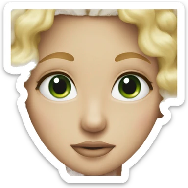 green eyed blonde curly white skin girl sticker
