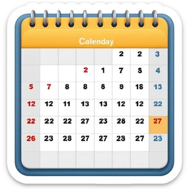 Weekly calendar sticker