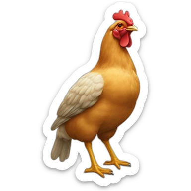 Un poussin sur une vache sticker