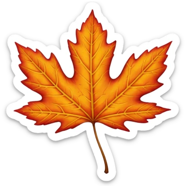 emoji of fall leaf sticker