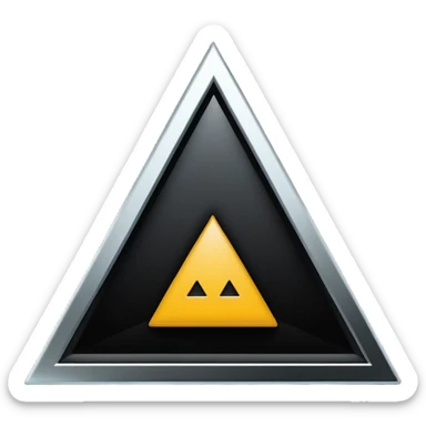 Minimalist, high-contrast emoji logo representing the Dark Triad personality traits. A clean black triangle as the main shape, inside three original symbolic icons:psychopaty, narcissim and machiavellianism .Smooth vector style,dark aesthetic, 4K. sticker