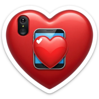 heart with a smartphone motif sticker