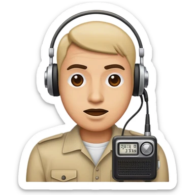 Emoji con cara de radio rebel  sticker