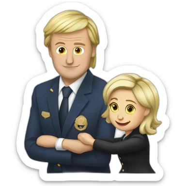 Macron embrasse marine le Pen sticker