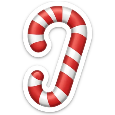 candy cane as a question mark sticker