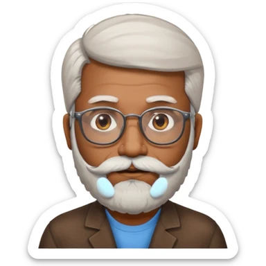 Indian software developer with beards and specs, with few white hairs in beard sticker