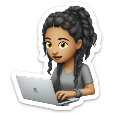 a gamer girl (light skin)playing on computer  sticker