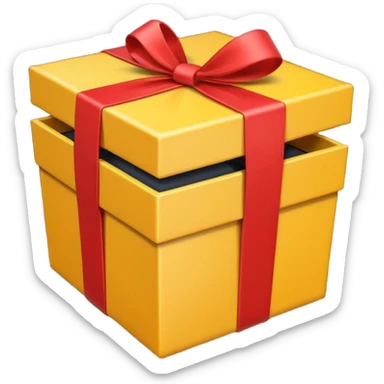 gift box with with open lid
 sticker