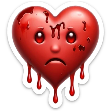 Bloody gothic gory heart  sticker
