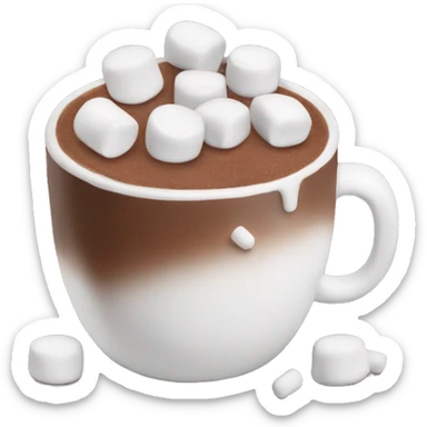 Mug of hot chocolate with mini marshmallows sticker