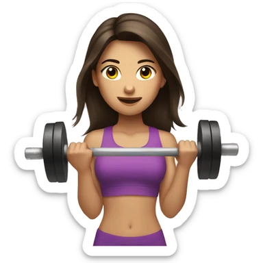 brunette girl lifting weights sticker