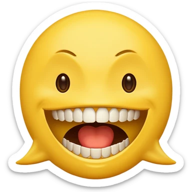 a face with a large opened mouth in emoji of whatsapp style (yellow). Larger is, better is sticker