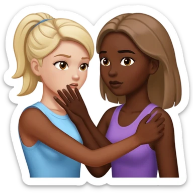 African American women slap white girl in the face  sticker