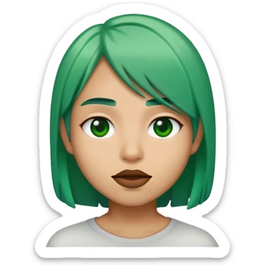  Ombré Green jelly bean straight mouth sticker