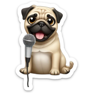Karaoke-pug sticker