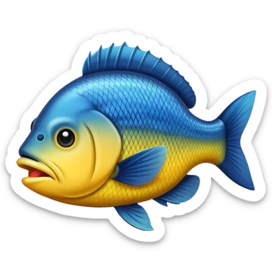 curved bass fish sticker