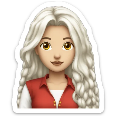 rpg-girl-with-long-white-hair-and-red-blouse sticker