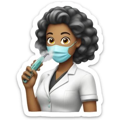 female hairdresser vaping sticker