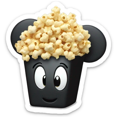 Cue Micky mouse with popcorn on top of its head sticker
