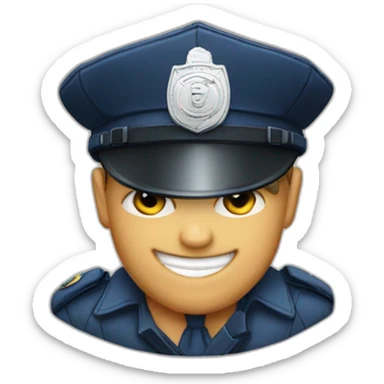 Polizist mit einem Baseballcap sticker
