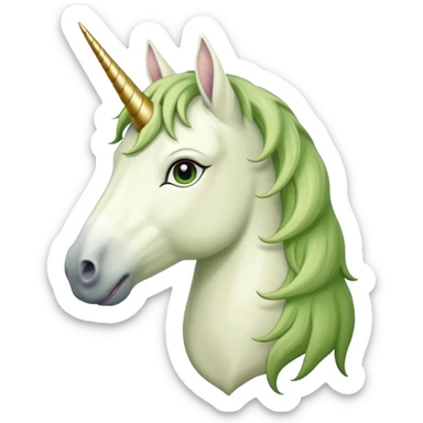 a unicorn with a khaki-green mane sticker