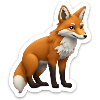 Un renard rêveur observant les étoiles dans la nuit sticker