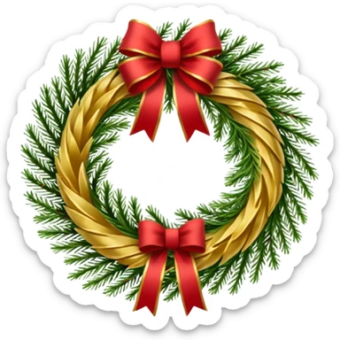 Luxary Christmas wreath with gold

 sticker