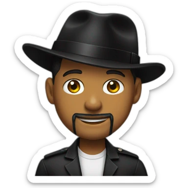 Will Smith with a Black hat sticker