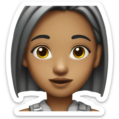 Girl with piercing on face sticker